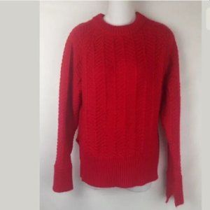 H&M ♥ Red Cotton Cable Knit Sweater ♥